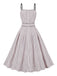 Hellrosa 1950er Polka Dots Swing Kleid