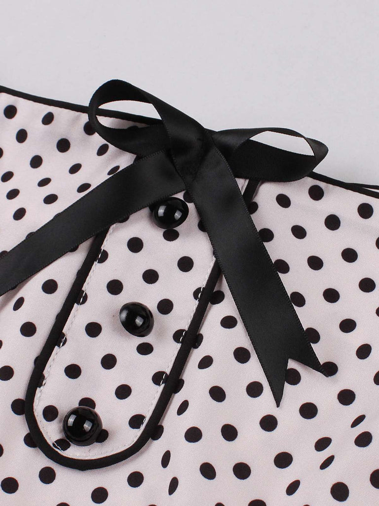 Hellrosa 1950er Polka Dots Swing Kleid