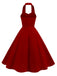 1950er Solide Herzförmiger Hals Halter Kleid