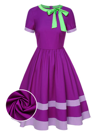 Lila 1950er Scooby Doo Daphne Blake Krawattenhals Kleid