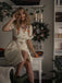 Beige 1940er V-Ausschnitt Knöpfen Blumen Kleid