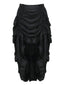 1970er Gothic Steampunk Falten Hoch-Tief Saum Rock