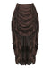 1970er Gothic Steampunk Falten Hoch-Tief Saum Rock