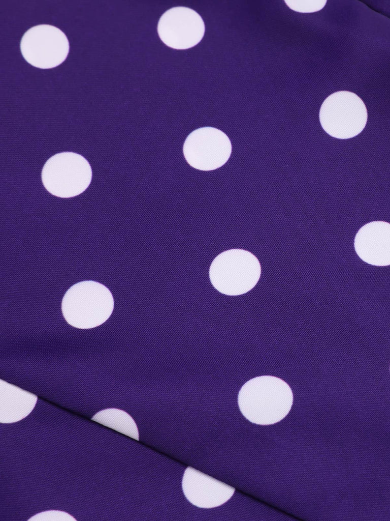 [Vorverkauf] 1950er Schleife Polka Dots Kontrast Gürtel Romper