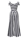 [Vorverkauf] Grün 1960er Schulterfrei Streifen Jumpsuit