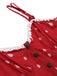 [Vorverkauf] Rot 1950er Erdbeersamen Doppelte Träger Kleid