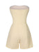 Beige 1950er Solide Taschen Bandeau Romper