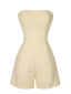 Beige 1950er Solide Taschen Bandeau Romper