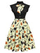 Gelb 1950er Halloween Bogen Revers Kleid