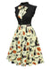 Gelb 1950er Halloween Bogen Revers Kleid