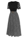 Schwarz 1940er Spitze Patchwork Kleid