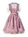 2PCS Rosa 1950 Oktoberfest Besticktes Puffärmel Kleid Set
