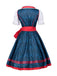 2PCS Blau 1950er Oktoberfest Bayerischer Karneval Kleid & Rot Schürze
