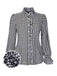 1960er Falten Ausgestellte Manschette Gingham Plaid Bluse