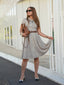 Braun 1940er Kleines Fensterkaro Plaid Kleid