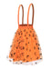 Orange 1940er Halloween Smiley Gesicht Masche Straps Rock