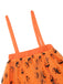 [Vorverkauf] Orange 1940er Halloween Smiley Gesicht Masche Straps Rock