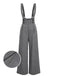 Grau 1940er Glen Plaid Geknöpft Overall Hose