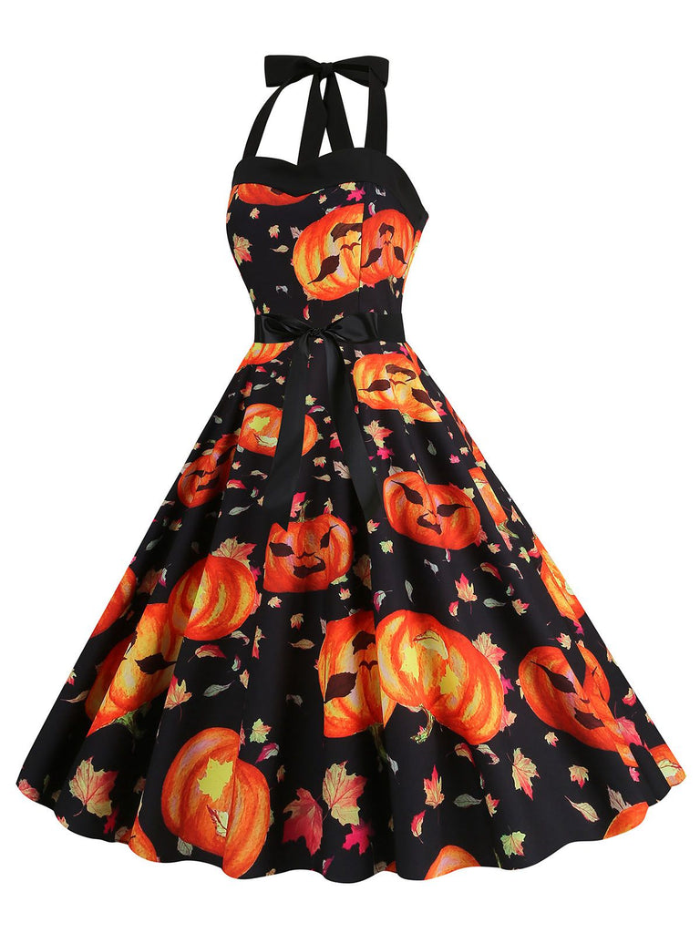 1950er Halloween Kürbisgesicht Halter Kleid