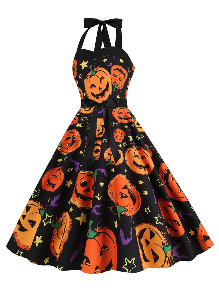 1950er Halloween Kürbisgesicht Halter Kleid