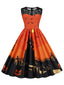 1950er Halloween Spitze Patchwork Ärmelloses Kleid