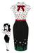 [Vorverkauf] Schwarz 1960er Weihnachtsbaum Rentier Bleistift Kleid