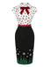 [Vorverkauf] Schwarz 1960er Weihnachtsbaum Rentier Bleistift Kleid