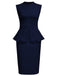 1960er Rundhals Patchwork Wickel Ärmelloses Kleid