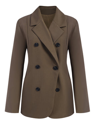 Kaffee 1940er Knöpfen Solide Vintage Blazer