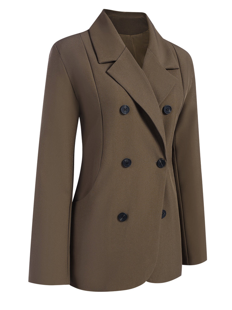 1940er Knöpfen Solide Vintage Blazer