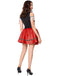 Rot 1950er Oktoberfest Schulterfrei Patchwork Kleid