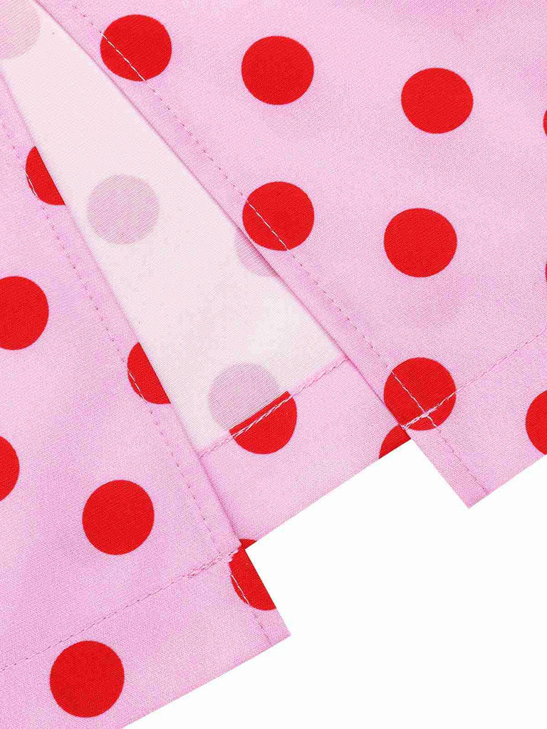 [Vorverkauf] Rosa 1960er Polka Dots Halter Bleistiftkleid