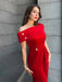 Rot 1950er Samt Schulterfrei Taste Jumpsuit