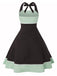 1950er Kontrast Polka Dot Patchwork Halter Kleid