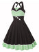 1950er Kontrast Polka Dot Patchwork Halter Kleid