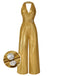 [Vorverkauf] Gold 1930er Solide V-Ausschnitt Halter Jumpsuit