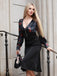 Schwarz 1930er Rose Samt Fischschwanzkleid