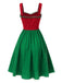 [Vorverkauf] Rot & Grün 1950er Weihnachten Polka Dots Kleid