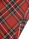 Rot 1960er Tartan Plaids Rüschensaum Gürtel Kleid