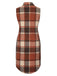 1950er Hemdkragen Flanell Plaid Weste Mantel