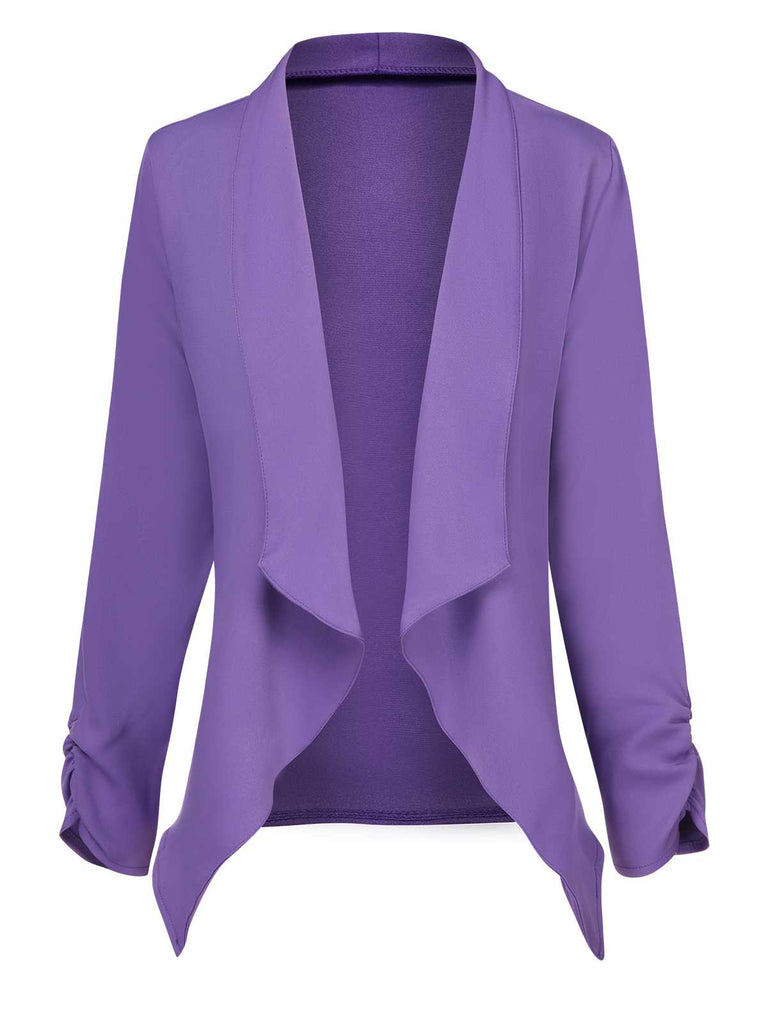 Lila 1950er Joker-inspiriert Langarm Solide Cardigan