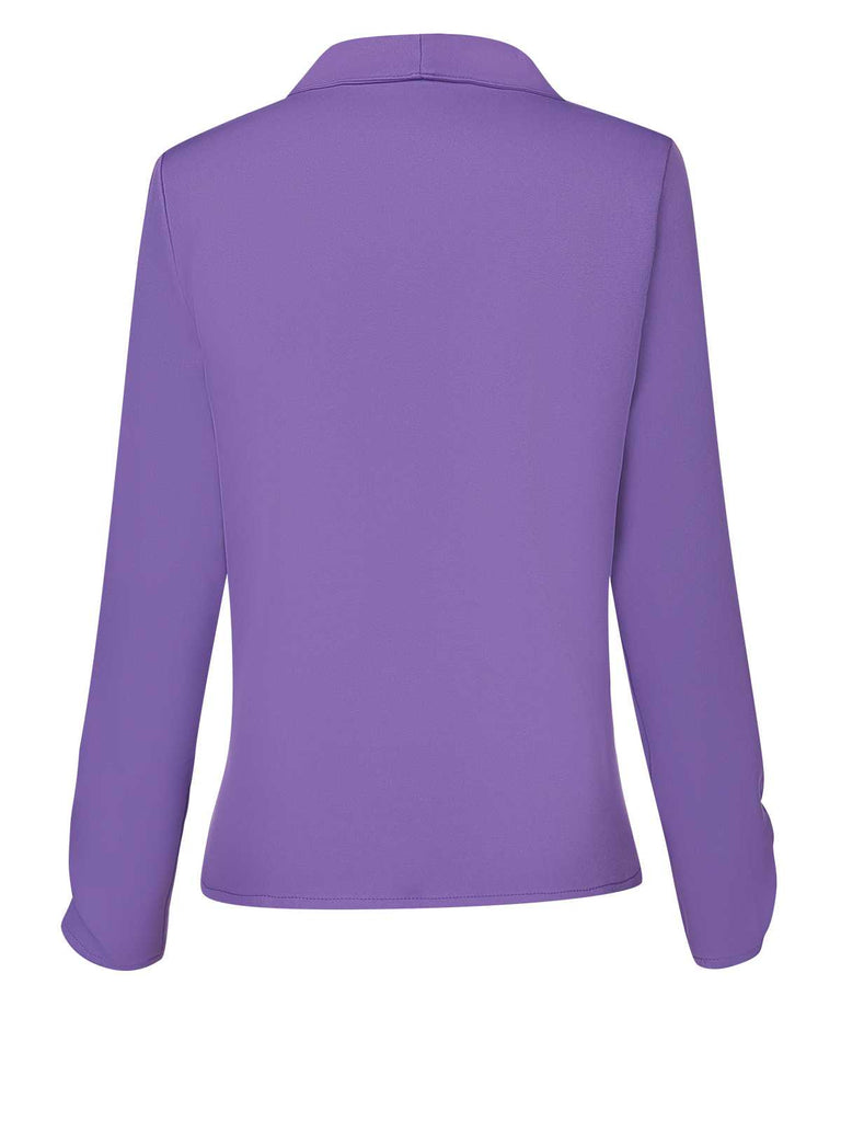 Lila 1950er Joker-inspiriert Langarm Solide Cardigan