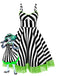 [Vorverkauf] [Übergröße] Schwarz 1950er Beetlejuice Kostüm Streifen Fluoreszierend Spitze Kleid