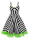 [Vorverkauf] [Übergröße] Schwarz 1950er Beetlejuice Kostüm Streifen Fluoreszierend Spitze Kleid
