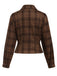 [Vorverkauf] Braun 1960er Tartan Plaid Revers Jacke