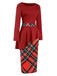 Rot 1960er Weihnachten Plaids Patchwork Kleid