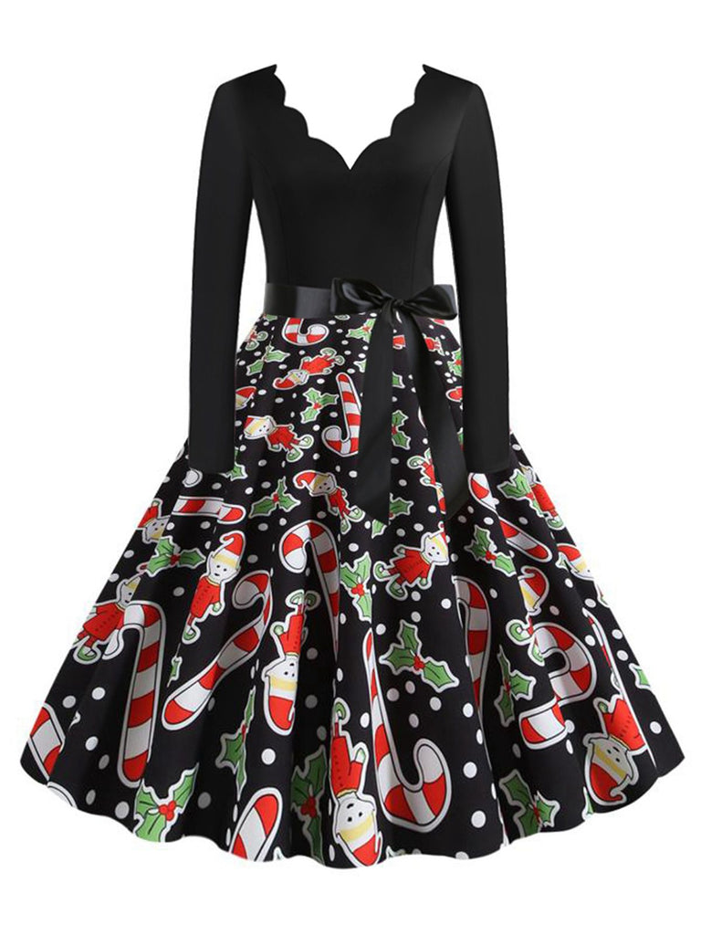 1950er Weihnachten Zuckerstangen Swing Kleid