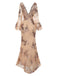 Beige 1920er Tiefer V-Ausschnitt Masche Pailletten Maxi Kleid