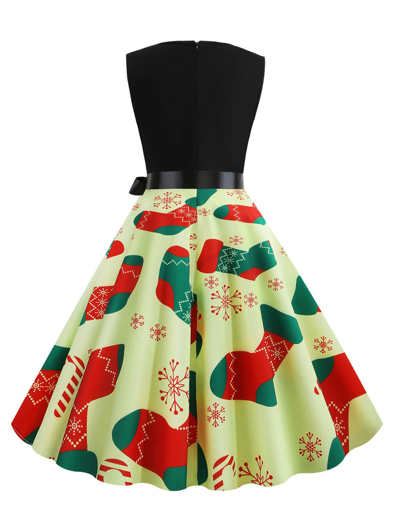 1950er Weihnachten Swing Kleid Mit Schleife