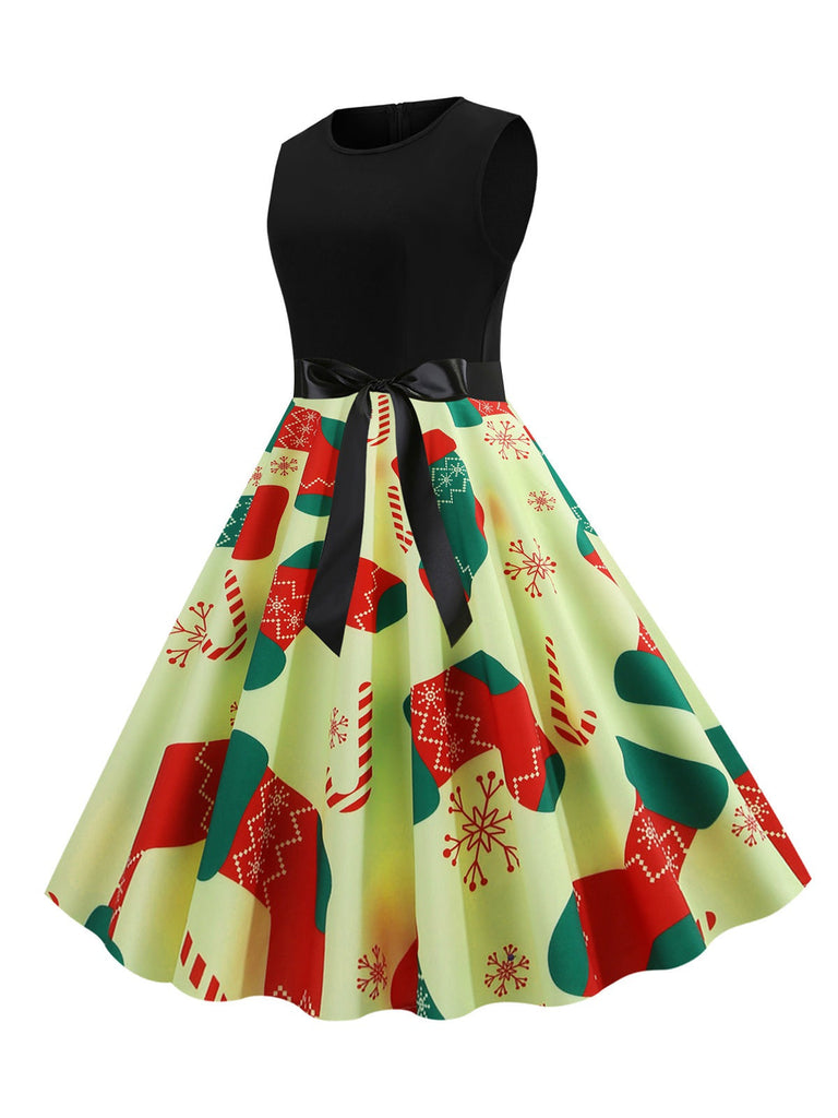 1950er Weihnachten Swing Kleid Mit Schleife